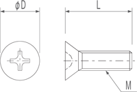 RENY Flat Head Screw (Phillips) M2.6 - Length 8mm (100pcs)